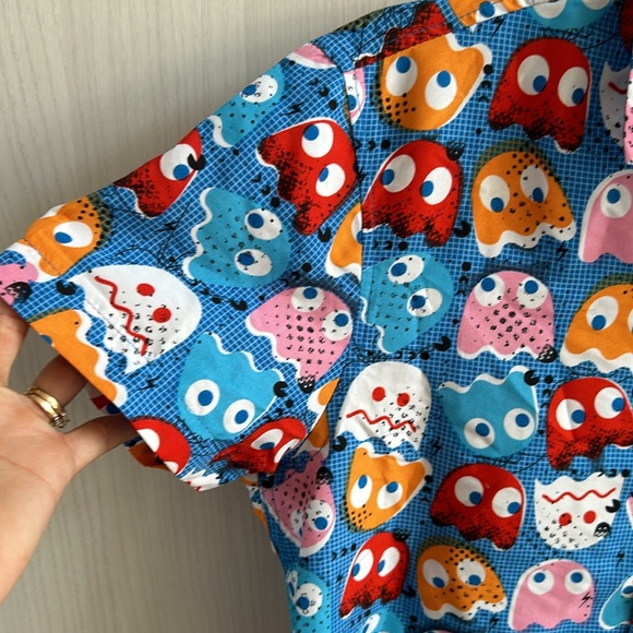 MEN'S PAC-MAN PHAT FARM SHORT SLEEVE SHIRT SIZE Small abstract maximalist - Picture 6 of 9